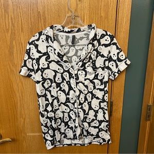 Women’s halloween theme ghost print pajamas set